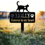 Custom Cat Memorial Stake,Metal Cat Garden Stake,Personalized Cat Loss Gift,Cat Grave Marker,Cat With Heart Garden Decor,Cat Yard Sign Stake