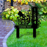 Custom Cat Metal Address Sign With Stakes, Home Address Sign, Metal Yard Decor, Metal Number Sign, Garden Gift, House Number Address