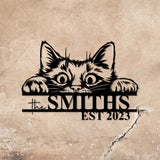 Custom Cat Metal Sign, Cat Wall Art, Custom Cat Name Sign, Room Decoration, Indoor Decor - Gearviral
