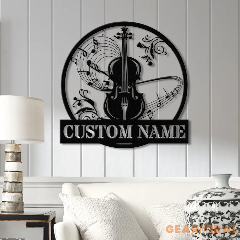 Custom Cello Instrument Metal Wall Art with LED Light Personalized Player Name Sign Music Room Decor Birthday or
