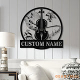 Custom Cello Instrument Metal Wall Art with LED Light Personalized Player Name Sign Music Room Decor Birthday or