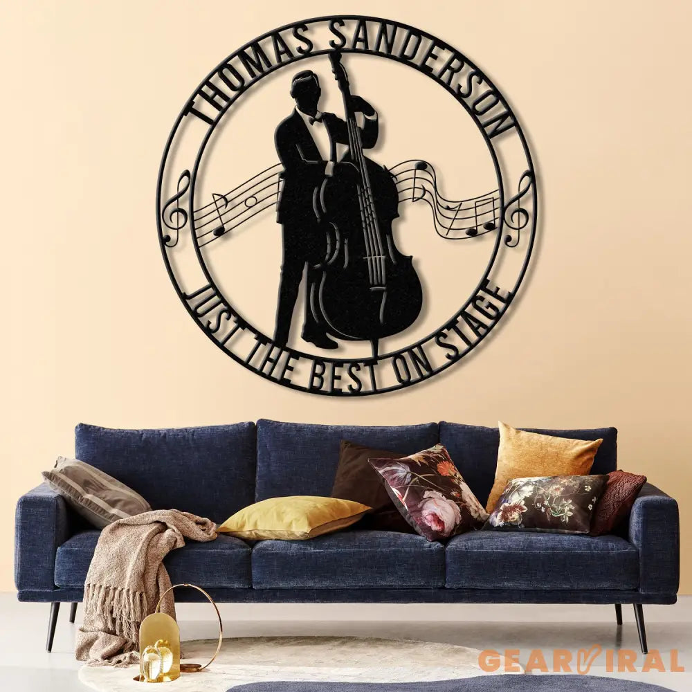 Custom Cello Player Name Metal Sign Personalized Musician Wall Decor Music Entertainer Gift Cello Artist Wall Hanging
