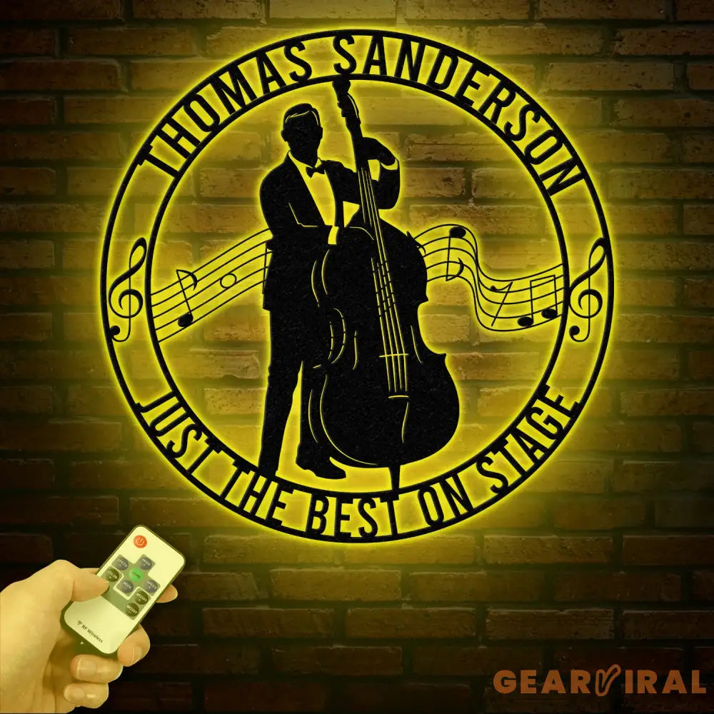 Custom Cello Player Name Metal Sign Personalized Musician Wall Decor Music Entertainer Gift Cello Artist Wall Hanging