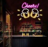 Custom Cheers Neon Beer Bar Sign Personalized Bar Club Neon Signs Neon Sign Home Bar Decor Bar Decoration Neon Lights