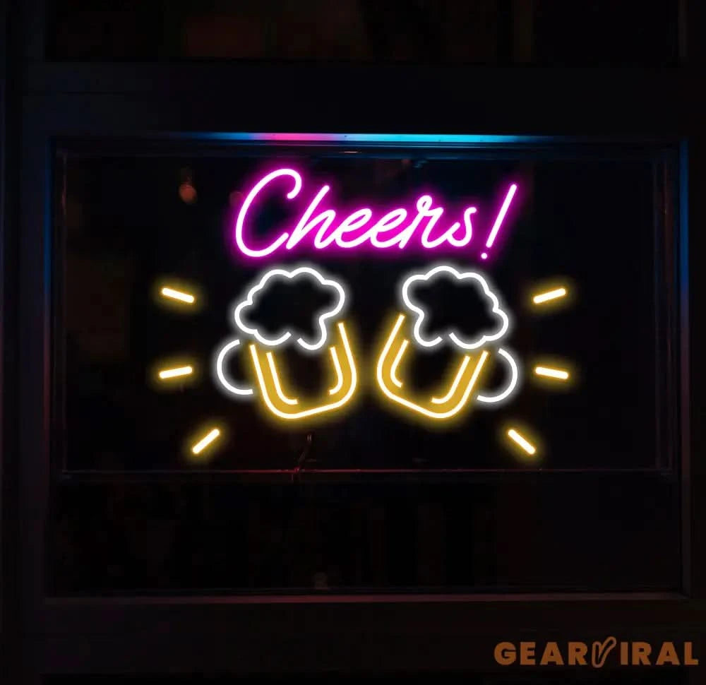 Custom Cheers Neon Beer Bar Sign Personalized Bar Club Neon Signs Neon Sign Home Bar Decor Bar Decoration Neon Lights