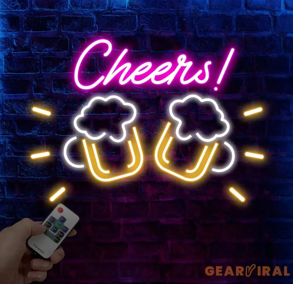 Custom Cheers Neon Beer Bar Sign Personalized Bar Club Neon Signs Neon Sign Home Bar Decor Bar Decoration Neon Lights