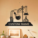 Custom Chemistry Teacher Metal Sign with Led Light - Science Teacher Sign - Chemist Name Sign - Science Home Decor | GearViral
