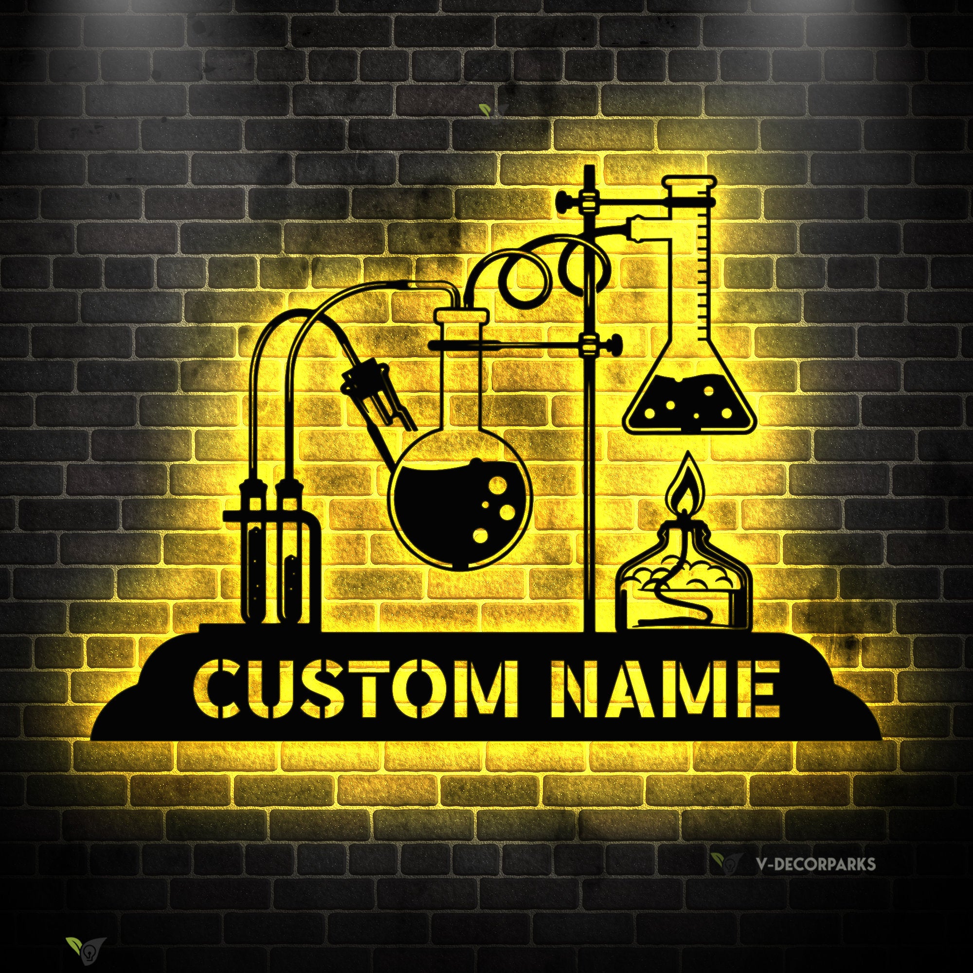 Custom Chemistry Teacher Metal Sign with Led Light - Science Teacher Sign - Chemist Name Sign - Science Home Decor | GearViral