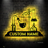 Custom Chemistry Teacher Metal Sign with Led Light - Science Teacher Sign - Chemist Name Sign - Science Home Decor | GearViral