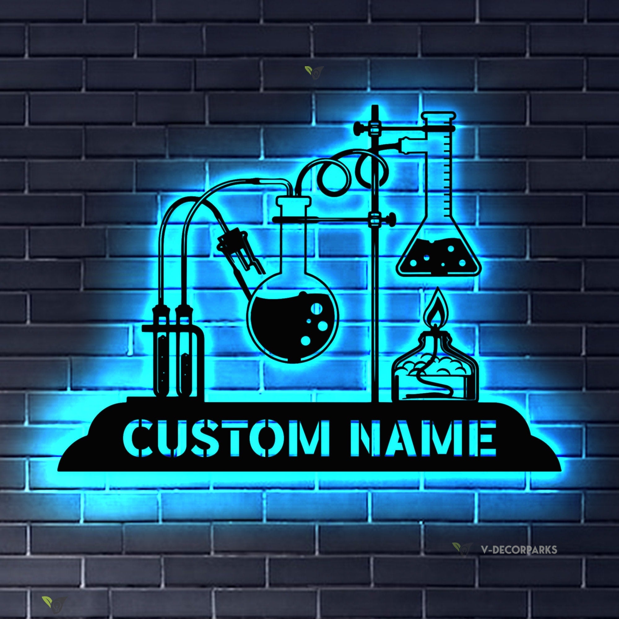 Custom Chemistry Teacher Metal Sign with Led Light - Science Teacher Sign - Chemist Name Sign - Science Home Decor | GearViral
