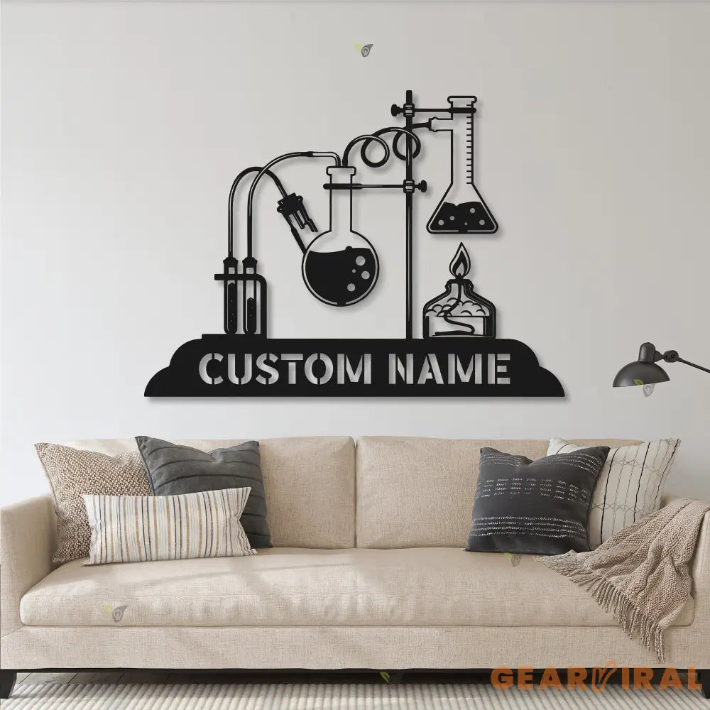 Custom Chemistry Teacher Metal Sign with Led Light - Science Teacher Sign - Chemist Name Sign - Science Home Decor