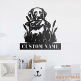 Custom Chesapeake Bay Retriever Dog Hunting Metal Wall Art LED Light Personalized Hunter Name Sign Home Decor Duck