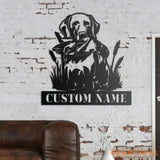 Custom Chesapeake Bay Retriever Dog Hunting Metal Wall Art LED Light Personalized Hunter Name Sign Home Decor Duck