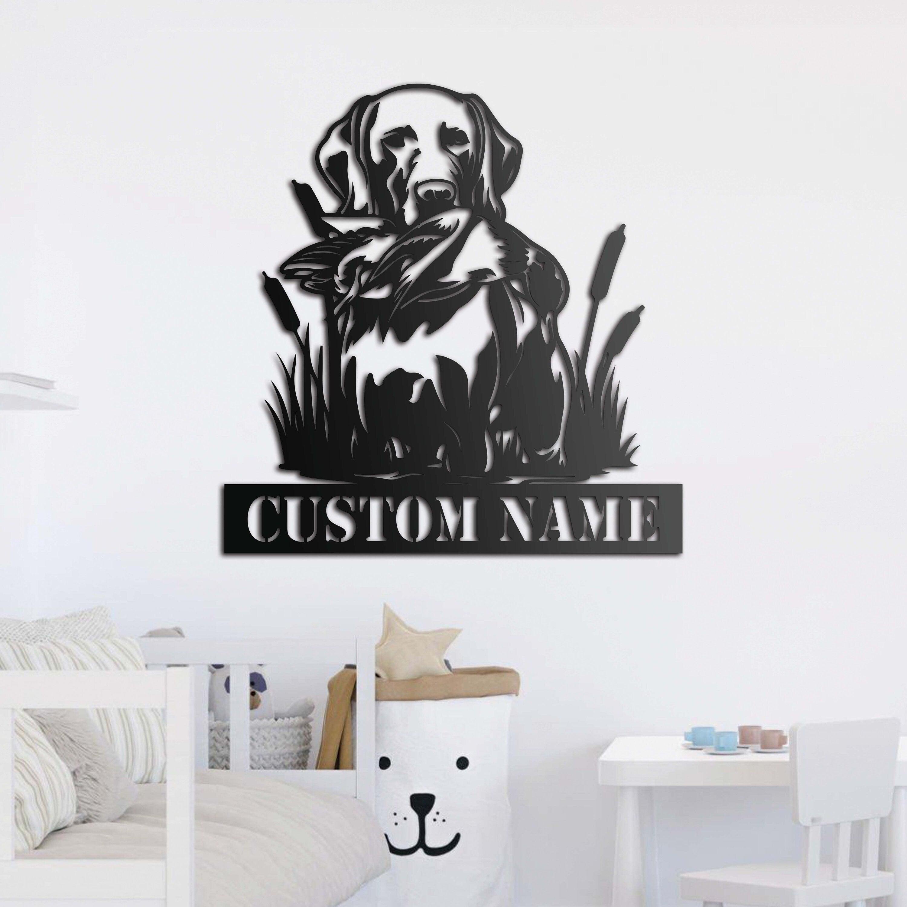 Custom Chesapeake Bay Retriever Dog Hunting Metal Wall Art LED Light Personalized Hunter Name Sign Home Decor Duck Hunting Cabin Decoration | GearViral