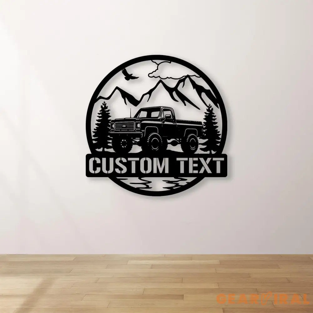 Custom Chevy Truck Classic Car Metal Sign with Led Lights Man Cave Dad’s Gift Metal Car Sign Personalized Garage Sign