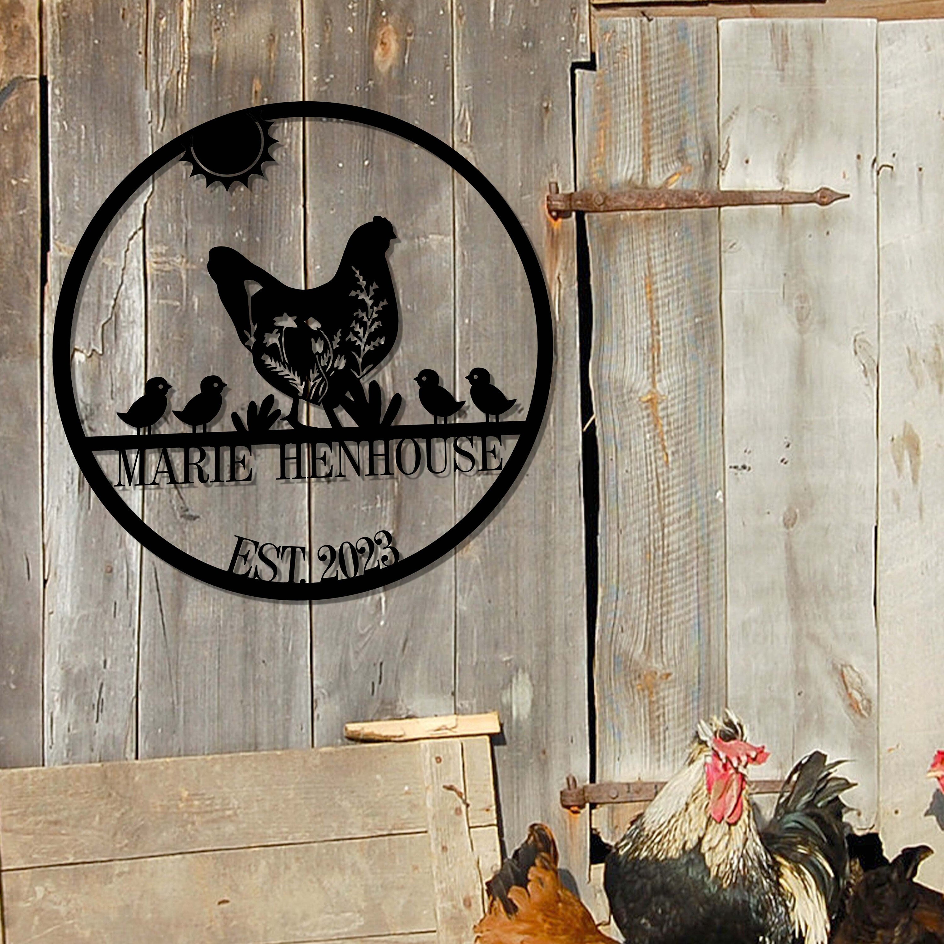 Custom Chicken Farm Metal Sign - Farm Coop Sign - Personalized Chicken Farm Sign - Family Name Metal Sign for Farm House | GearViral