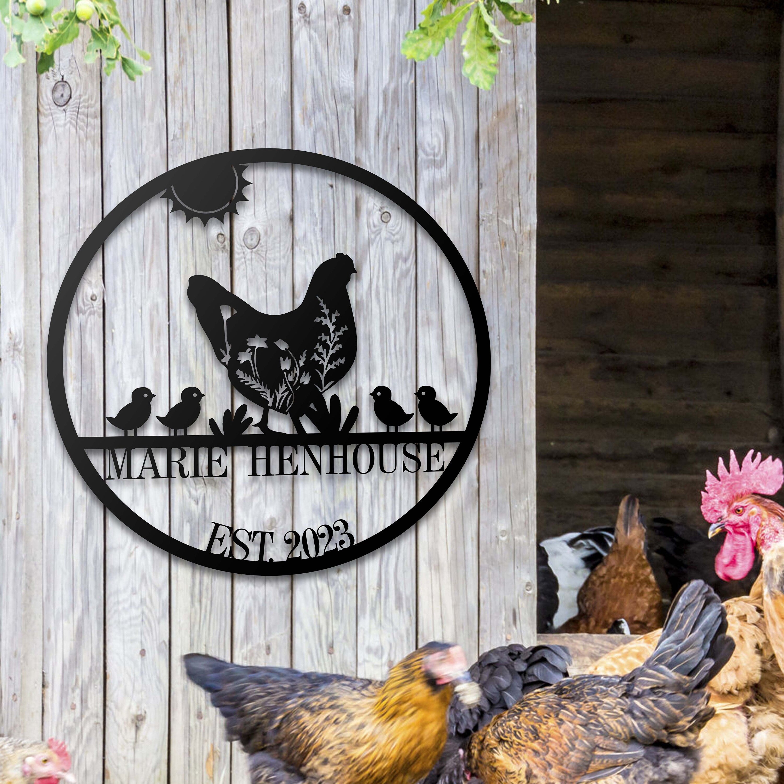 Custom Chicken Farm Metal Sign - Farm Coop Sign - Personalized Chicken Farm Sign - Family Name Metal Sign for Farm House | GearViral
