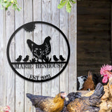 Custom Chicken Farm Metal Sign - Farm Coop Sign - Personalized Chicken Farm Sign - Family Name Metal Sign for Farm House | GearViral