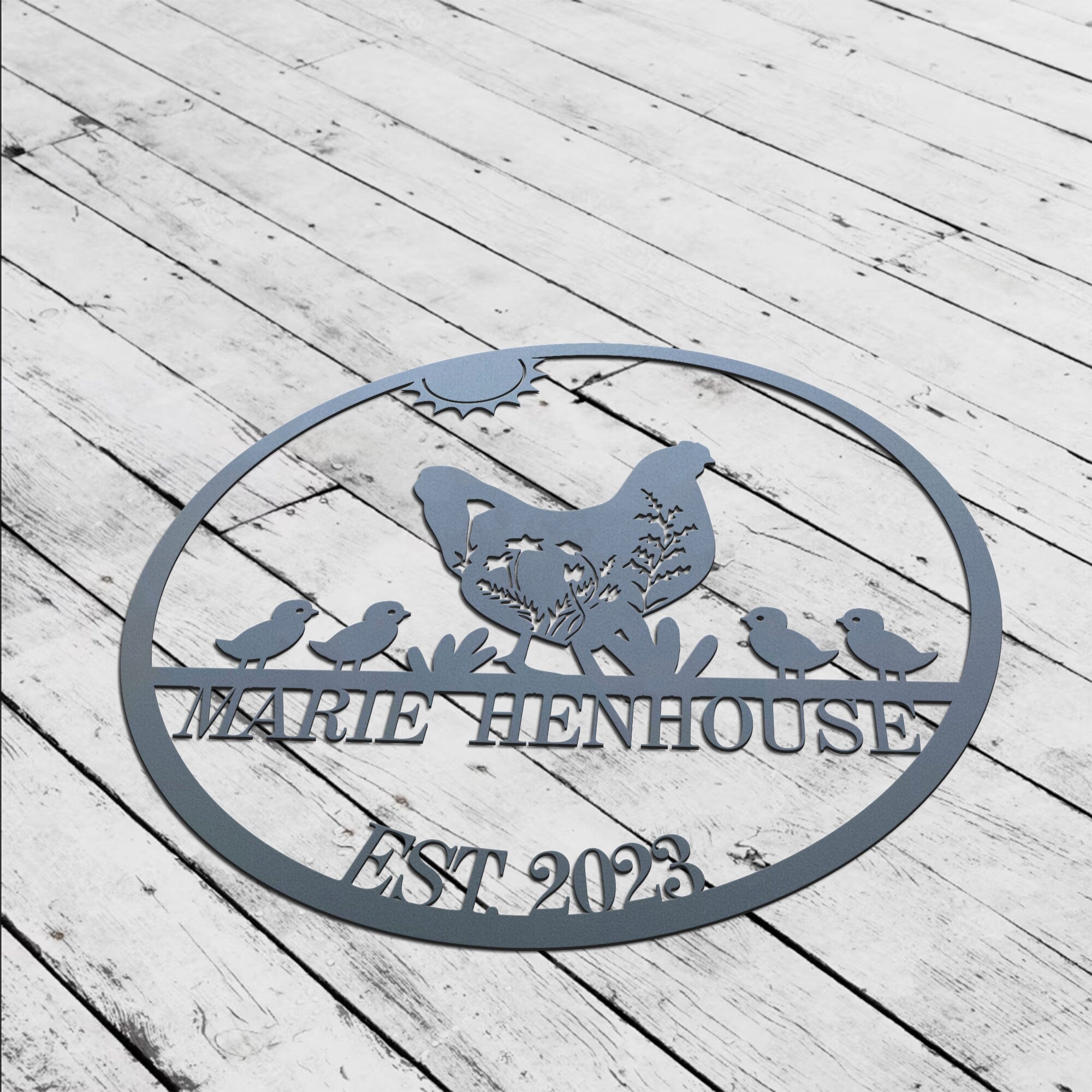 Custom Chicken Farm Metal Sign - Farm Coop Sign - Personalized Chicken Farm Sign - Family Name Metal Sign for Farm House | GearViral