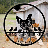 Custom Chicken Farm Metal Sign - Farm Coop Sign - Personalized Chicken Farm Sign - Family Name Metal Sign for Farm House | GearViral
