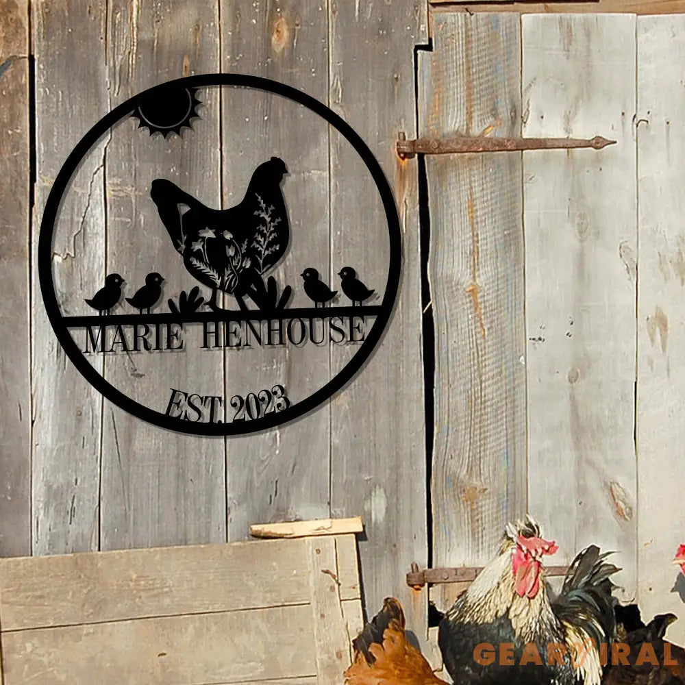 Custom Chicken Farm Metal Sign - Farm Coop Sign - Personalized Chicken Farm Sign - Family Name Metal Sign for Farm