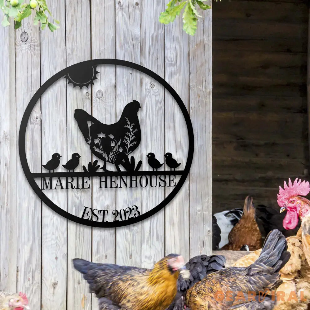 Custom Chicken Farm Metal Sign - Farm Coop Sign - Personalized Chicken Farm Sign - Family Name Metal Sign for Farm