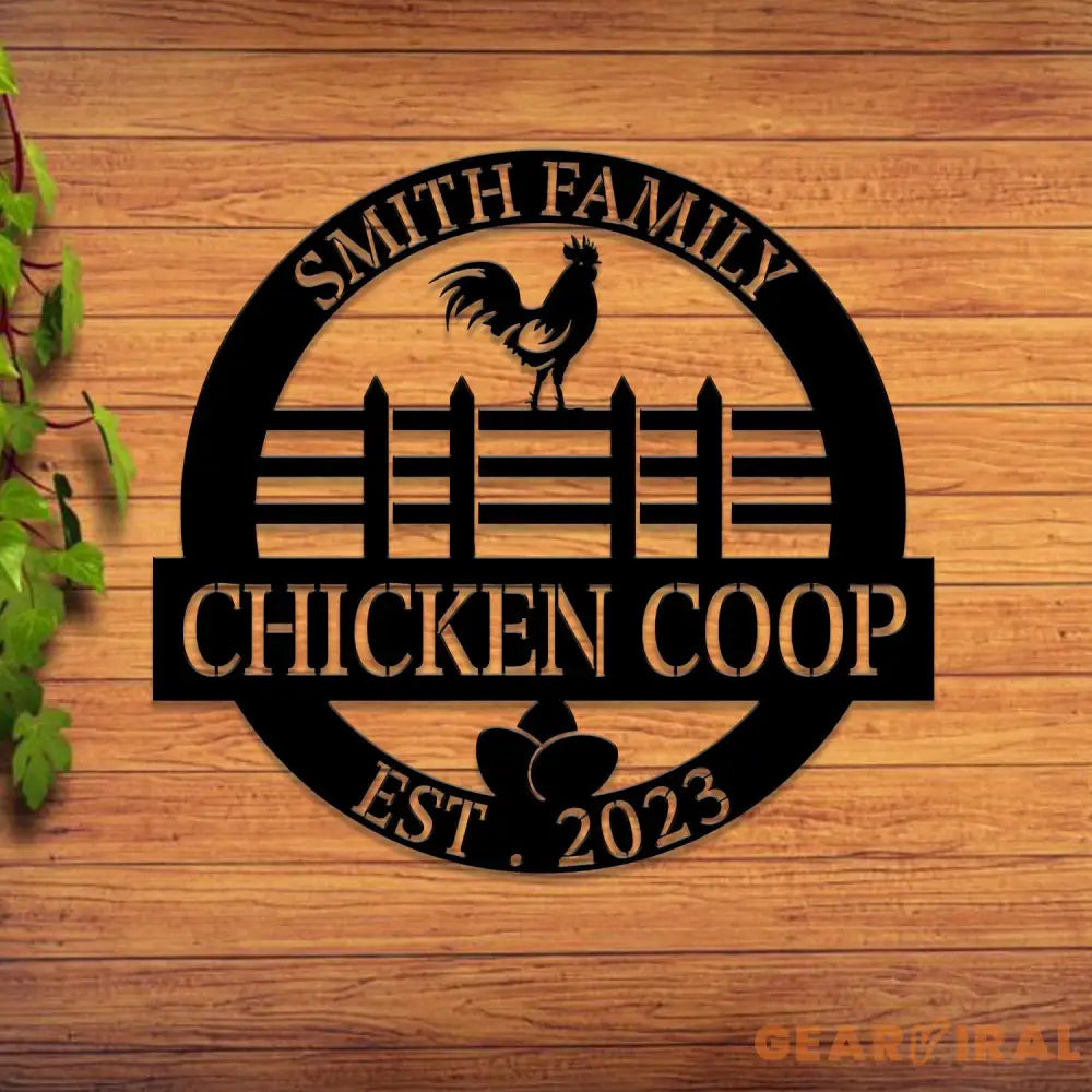 Custom Chicken Metal Sign Farm house Decor Personalized Chicken Coop Sign Name Chicken coop Wall Art Hen House Sign