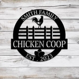 Custom Chicken Metal Sign Farm house Decor Personalized Chicken Coop Sign Name Chicken coop Wall Art Hen House Sign
