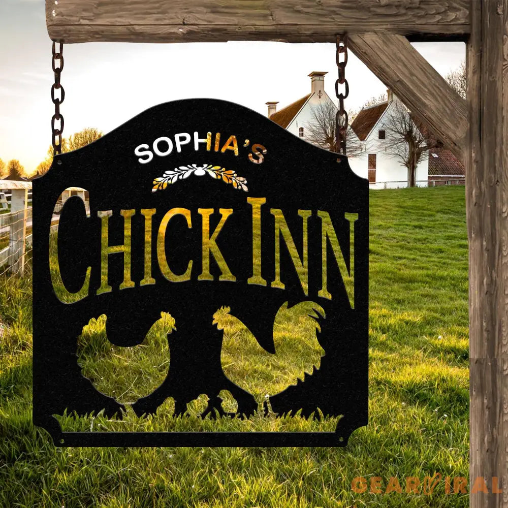 Custom Chicken Metal Sign,Farm house Decor,Personalized Chicken Coop Sign Name,Chicken coop Wall Art,Hen house