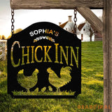 Custom Chicken Metal Sign,Farm house Decor,Personalized Chicken Coop Sign Name,Chicken coop Wall Art,Hen house