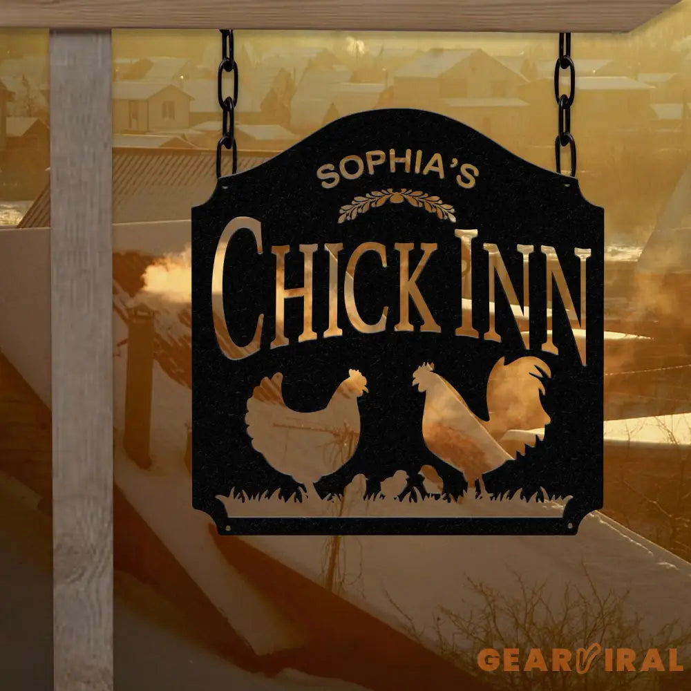Custom Chicken Metal Sign,Farm house Decor,Personalized Chicken Coop Sign Name,Chicken coop Wall Art,Hen house