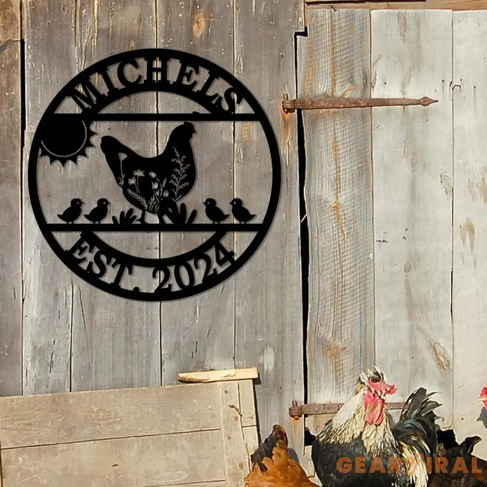 Custom Chicken Sign Farm Coop Sign Personalized Chicken Farm Sign Family Name Metal Sign for Farm House Hen House Coop