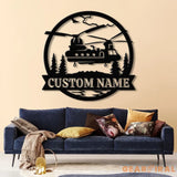 Custom Chinook Helicopter Metal Sign Personalized Military Aviation Wall Art Custom Name Metal Wall Art Helicopter