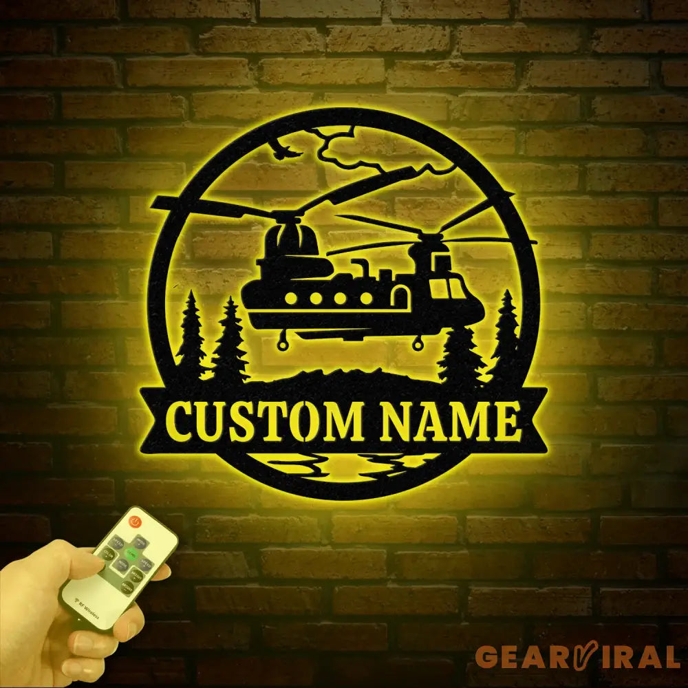Custom Chinook Helicopter Metal Sign Personalized Military Aviation Wall Art Custom Name Metal Wall Art Helicopter