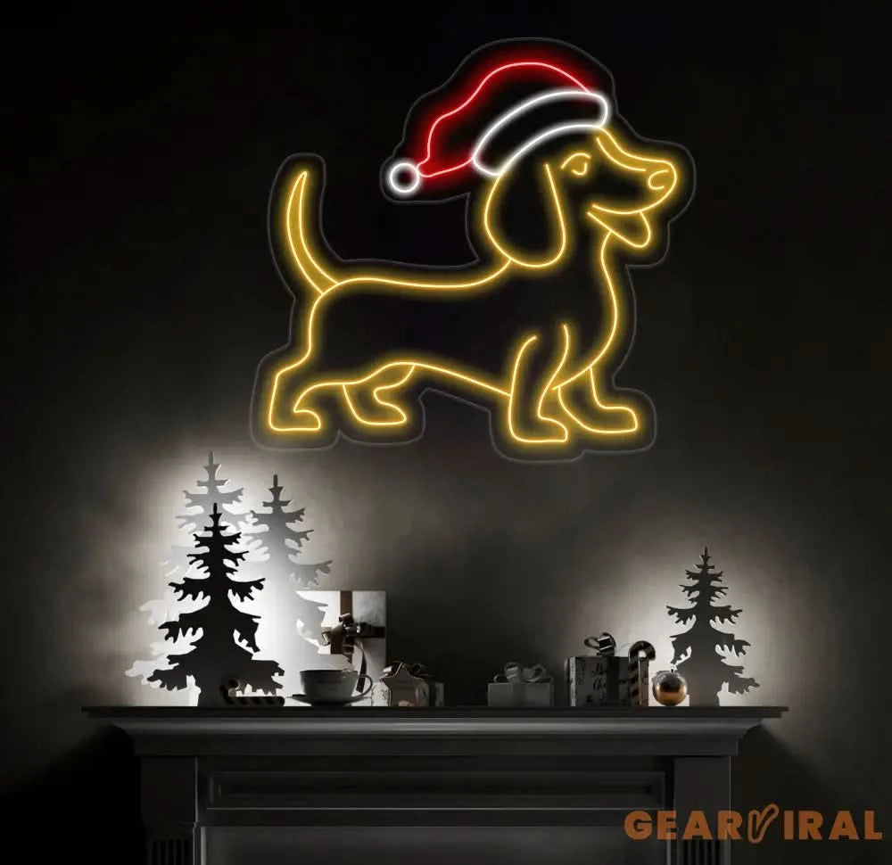 Custom Christmas Dachshund Neon Sign Christmas Dog Dachshund Mom Gift Dog Neon Sign Dog Christmas Gift Dachshund Gift