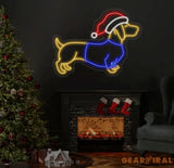 Custom Christmas Dachshund Neon Sign Christmas Dog Dachshund Mom Gift Dog Neon Sign Dog Christmas Gift Dachshund Gift