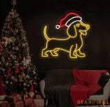Custom Christmas Dachshund Neon Sign Christmas Dog Dachshund Mom Gift Dog Neon Sign Dog Christmas Gift Dachshund Gift