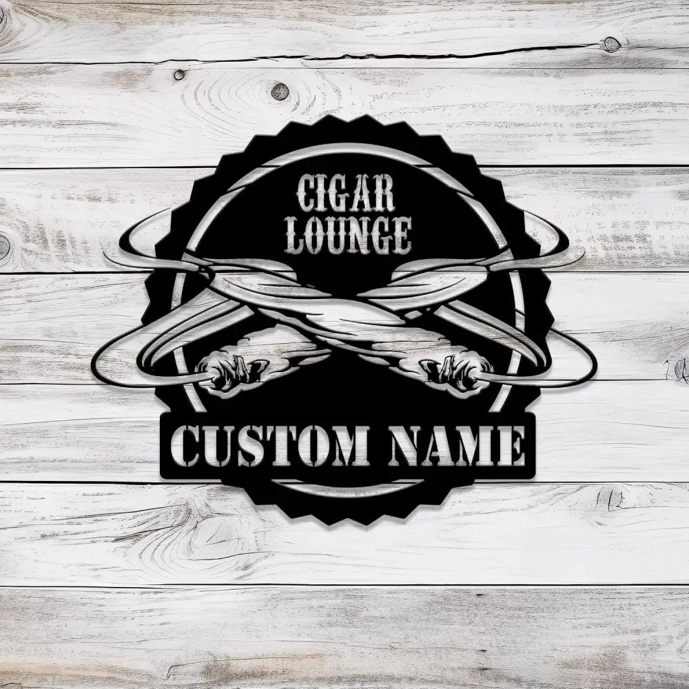 Custom Cigar Lounge Metal Sign with LED Light Personalized Smoking Cigar Name Sign Man Cave Decoration Bar Sign Gift
