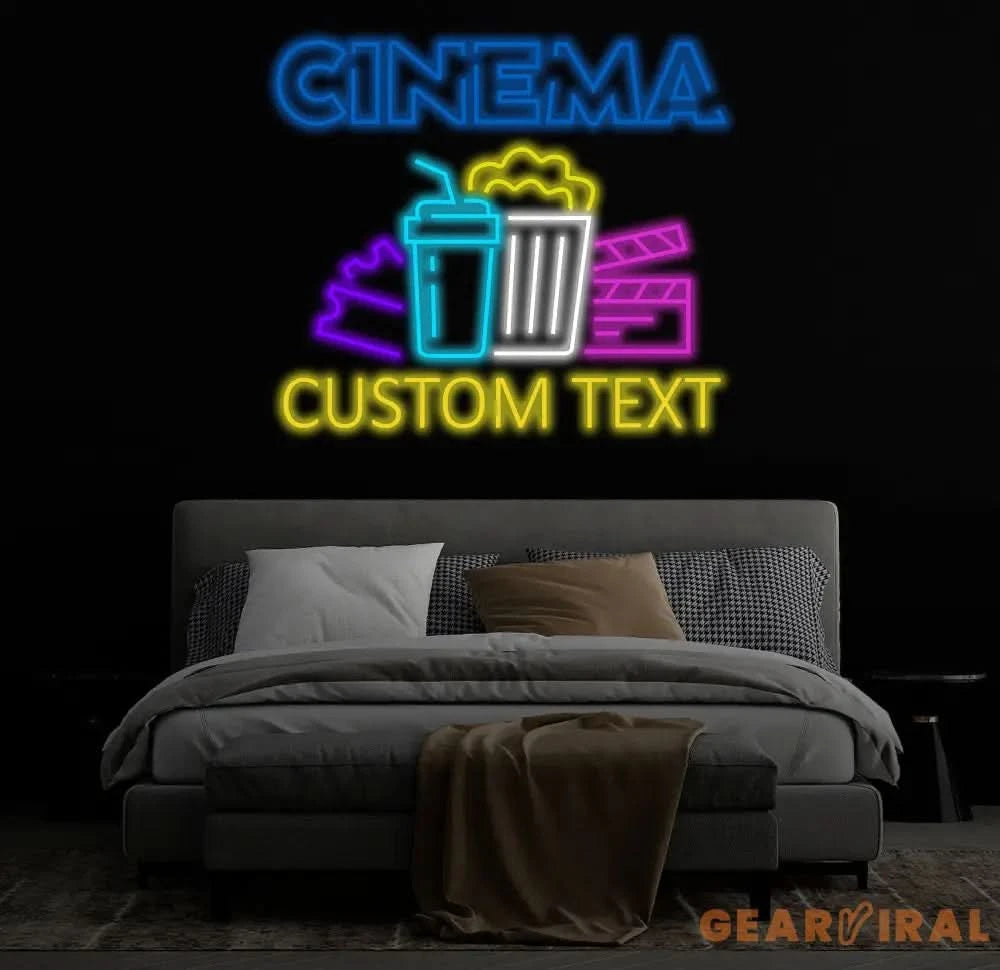 Custom Cinema Neon Sign Movie Time Neon Light Movie Theater Led Light Cinema Theater Room Wall Decor Movie Home Theater