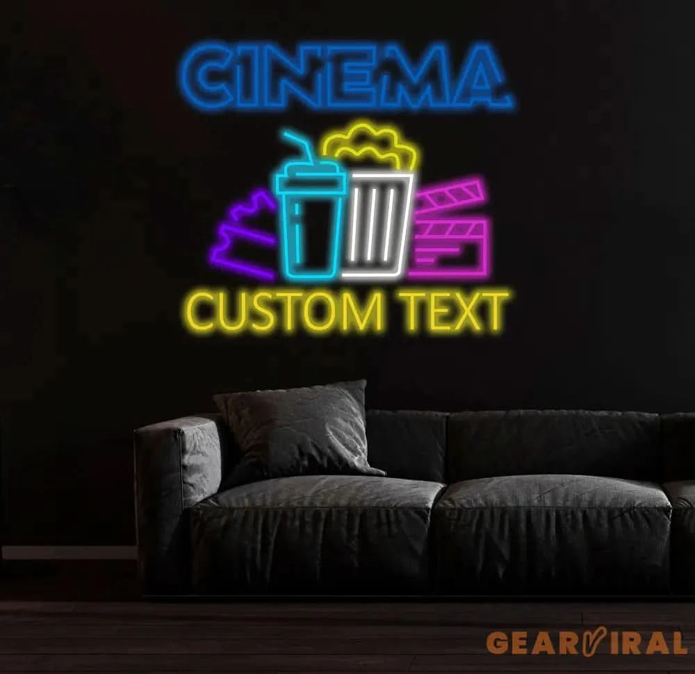 Custom Cinema Neon Sign Movie Time Neon Light Movie Theater Led Light Cinema Theater Room Wall Decor Movie Home Theater