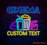 Custom Cinema Neon Sign Movie Time Neon Light Movie Theater Led Light Cinema Theater Room Wall Decor Movie Home Theater