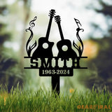 Custom Classic Guitar Memorial Stake Personalized Guitar Memorial Plaque Sympathy Sign Grave Marker Remembrance Stake