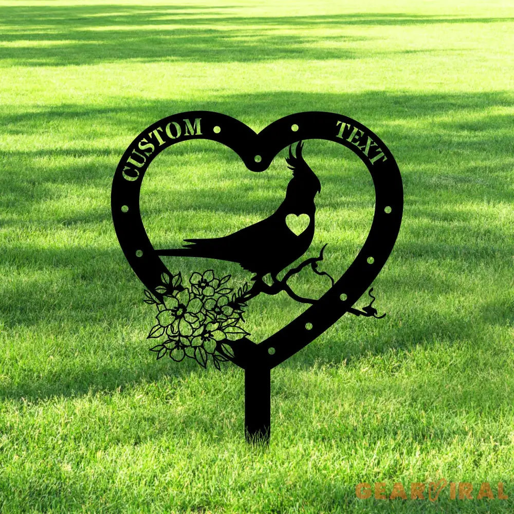 Custom Cockatiel Bird Memorial Metal Stake - Bird Loss Memorial Stake - Pet Plaque Bird Lover - Cemetery Stake