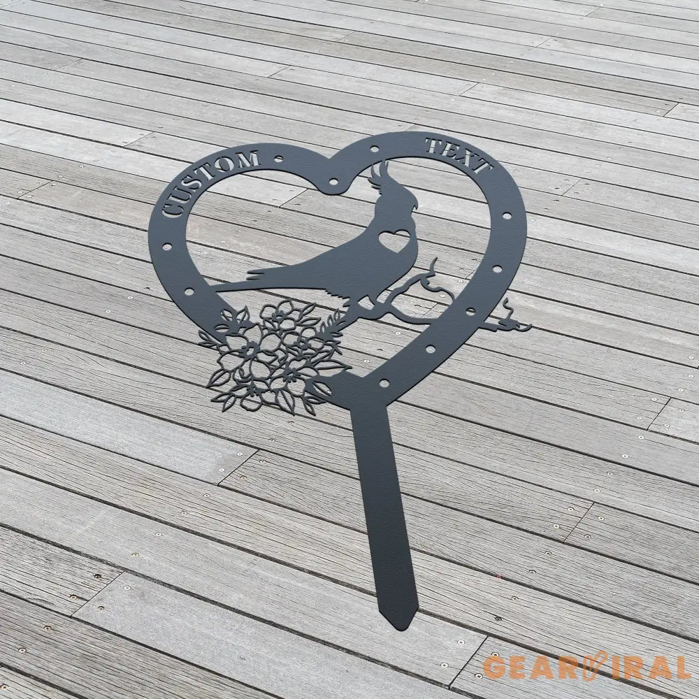 Custom Cockatiel Bird Memorial Metal Stake - Bird Loss Memorial Stake - Pet Plaque Bird Lover - Cemetery Stake