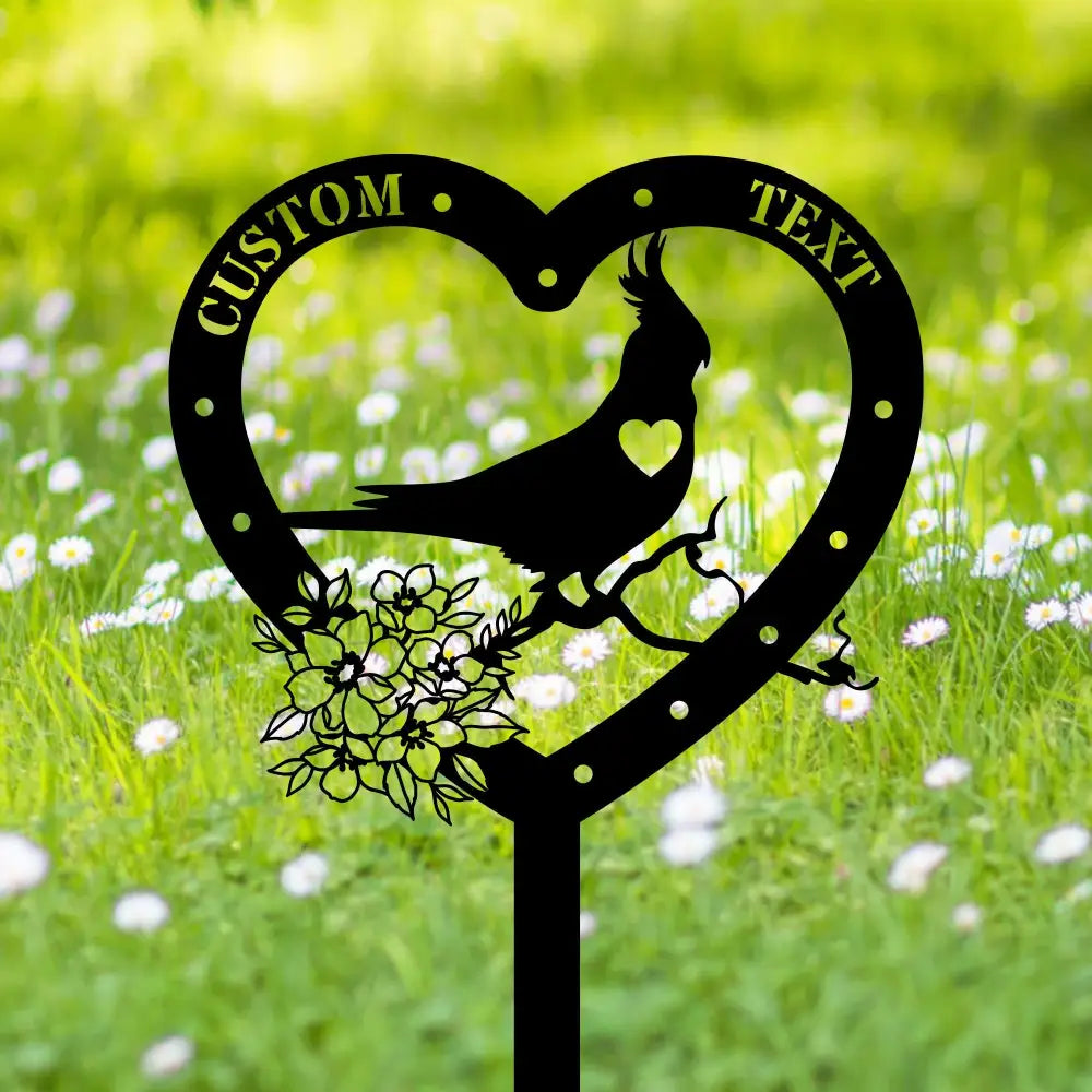 Custom Cockatiel Bird Memorial Metal Stake - Bird Loss Memorial Stake - Pet Plaque Bird Lover - Cemetery Stake
