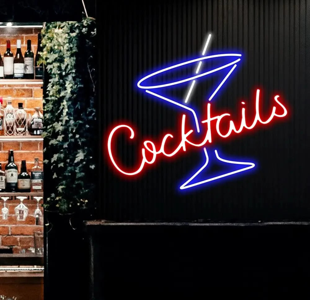 Custom Cocktails Neon Bar Sign Personalized Bar Club Neon Signs Neon Sign Home Bar Decor Bar Decoration Neon Lights