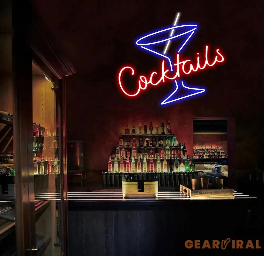 Custom Cocktails Neon Bar Sign Personalized Bar Club Neon Signs Neon Sign Home Bar Decor Bar Decoration Neon Lights