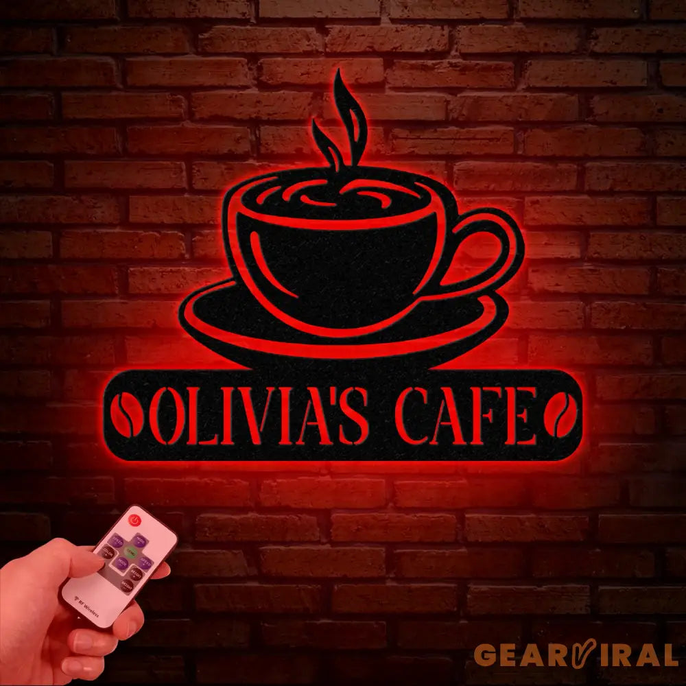 Custom Coffee Bar Metal Sign with Led Lights - Personalized Coffee Shop Sign - Cafe Bar Wall Art - Metal Coffee Decor