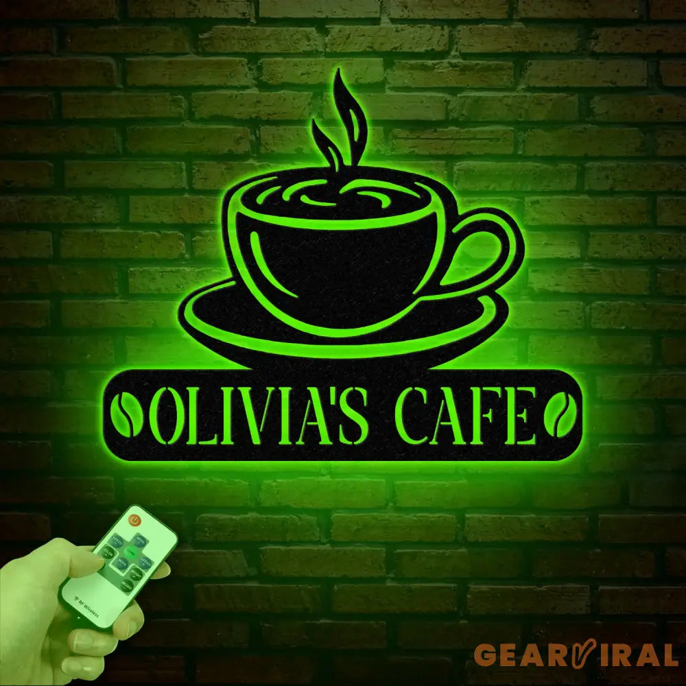 Custom Coffee Bar Metal Sign with Led Lights - Personalized Coffee Shop Sign - Cafe Bar Wall Art - Metal Coffee Decor