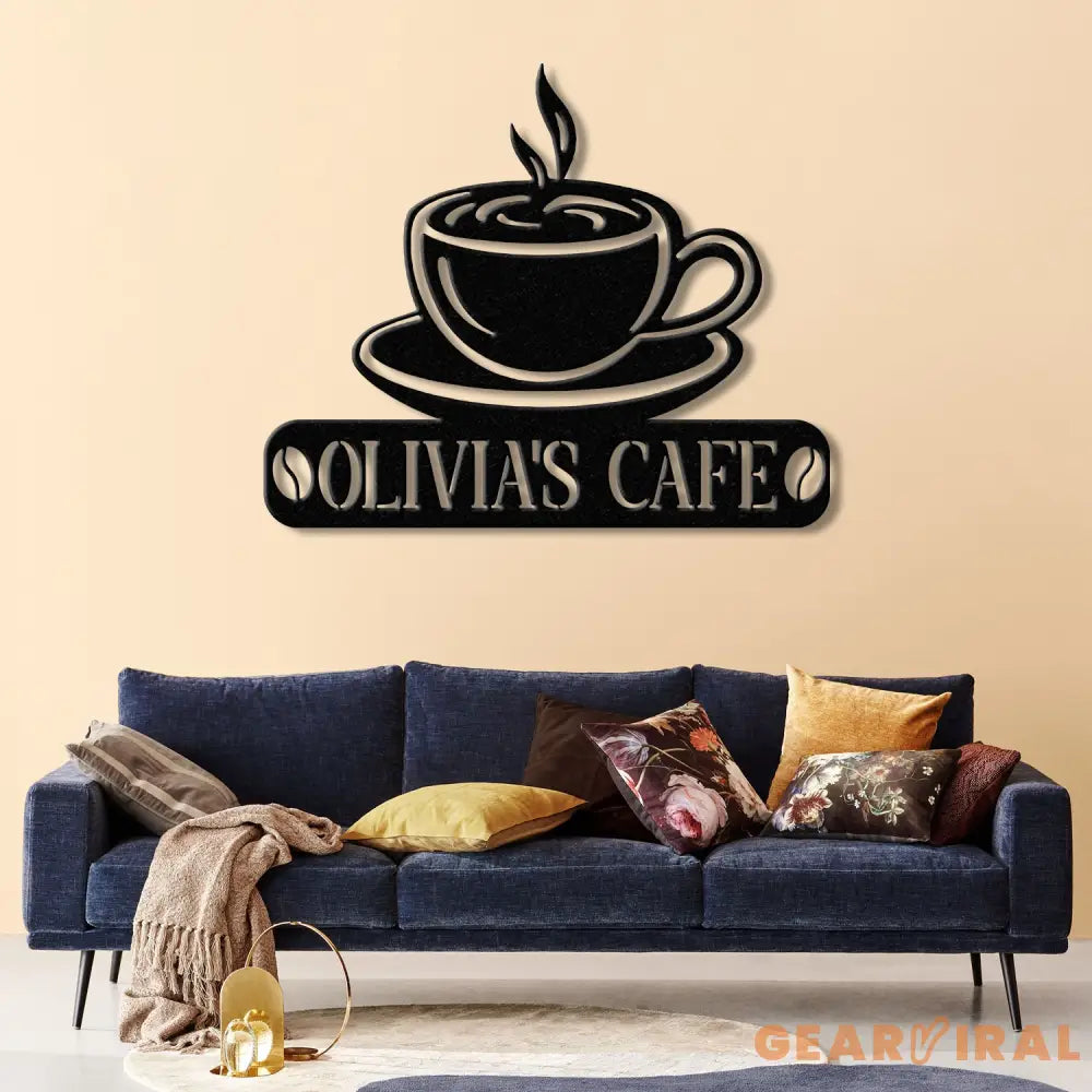 Custom Coffee Bar Metal Sign with Led Lights - Personalized Coffee Shop Sign - Cafe Bar Wall Art - Metal Coffee Decor